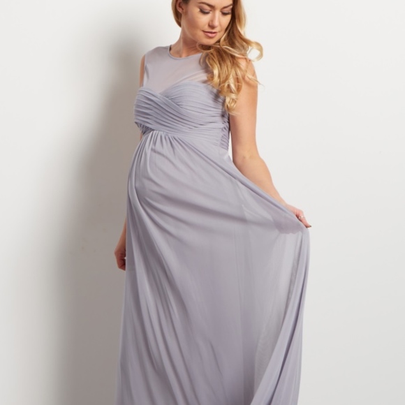 PINKBLUSH grey maternity evening gown size 8 - Picture 3 of 3